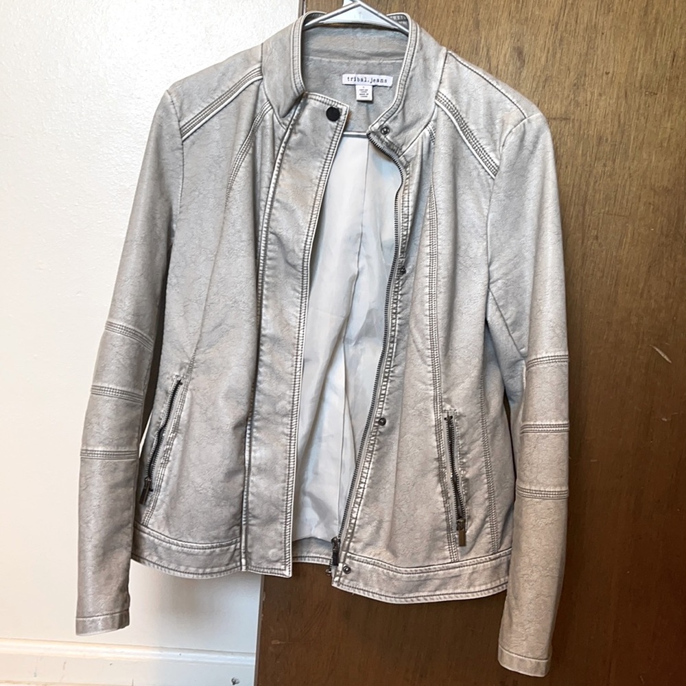 Tribal Faux Leather Jacket